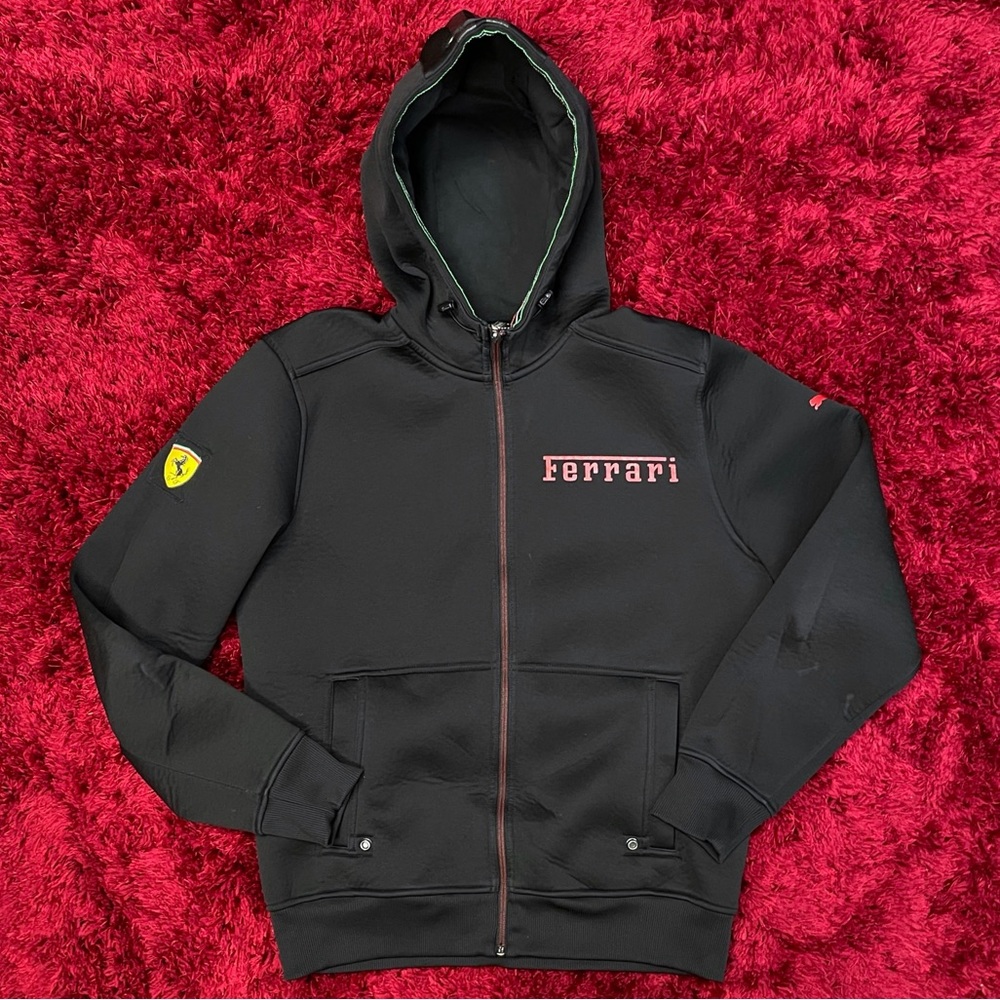 Puma Black Ferrari Logo Zip-Up Hoodie